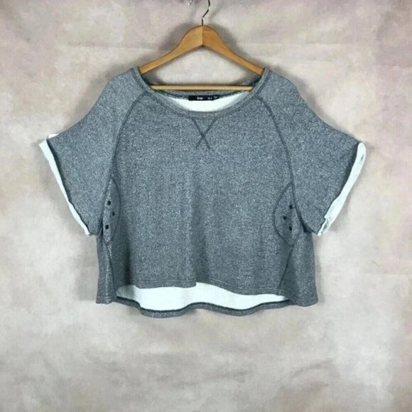 SPORTSGIRL Gray Heather French Terry Top Size XS/S - Picture 2 of 8
